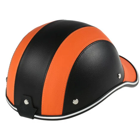 ASUPERMALL Casque De Moto Style Casquette De Baseball Demi-Visage Avec Pare-Soleil, Orange 6 ASUPERMALL Casque De Moto Style Casquette De Baseball Demi-Visage Avec Pare-Soleil, Orange – Image 4