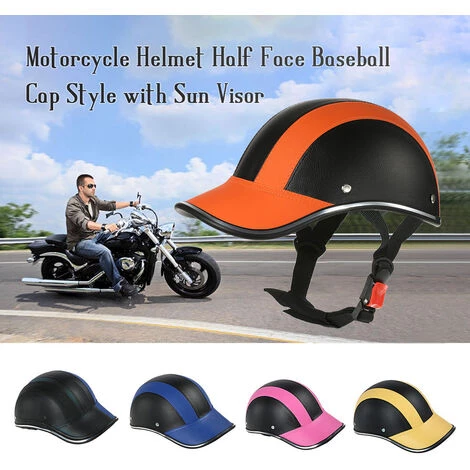 ASUPERMALL Casque De Moto Style Casquette De Baseball Demi-Visage Avec Pare-Soleil, Orange 7 ASUPERMALL Casque De Moto Style Casquette De Baseball Demi-Visage Avec Pare-Soleil, Orange – Image 5