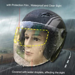 ASUPERMALL Film De Lentille Etanche Pour Casque De Moto, Film Universel De Protection Contre La Pluie Et Le Brouillard, Autocollant De Lentille Transparent, Bouclier De Visiere De Film Anti-Buee Pour Casque, Bleu Clair -Protection auditive et tête Soldes 2022 36824088 5