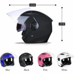 Jiekai Casque De Moto Open Face Racing Casque D'Equitation Vintage Avec Double Lentille Pour Hommes Et Femmes, Taille Xl, Bleu 9 Jiekai Casque De Moto Open Face Racing Casque D'Equitation Vintage Avec Double Lentille Pour Hommes Et Femmes, Taille Xl, Bleu -Protection auditive et tête Soldes 2022 36849066 3