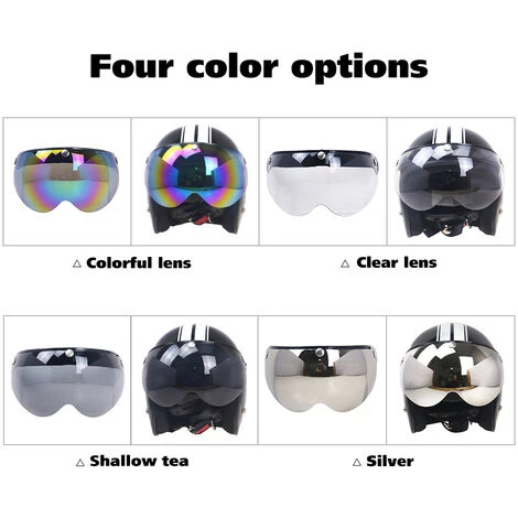 ASUPERMALL Universel Coupe-Vent 3-Snap Moto Casque Visiere Avant Rabattable Visiere Pare-Vent Lentille Pour Casque De Moto Lunettes De Soleil, Ruban 6 ASUPERMALL Universel Coupe-Vent 3-Snap Moto Casque Visiere Avant Rabattable Visiere Pare-Vent Lentille Pour Casque De Moto Lunettes De Soleil, Ruban – Image 4