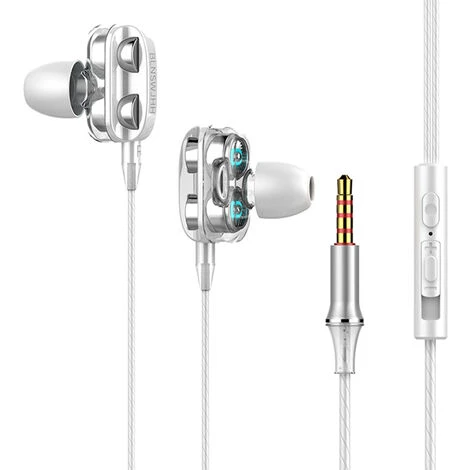 ASUPERMALL Ecouteur Filaire A4 Double Pilote 3,5 Mm Port Bass Stereo In-Ear Sports Ecouteur Etanche (Version A Quatre Haut-Parleurs, Blanc), Version Blanche, Quatre Haut-Parleurs 3 ASUPERMALL Ecouteur Filaire A4 Double Pilote 3,5 Mm Port Bass Stereo In-Ear Sports Ecouteur Etanche (Version A Quatre Haut-Parleurs, Blanc), Version Blanche, Quatre Haut-Parleurs