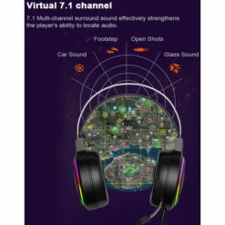 ASUPERMALL Casque De Jeu Usb 7.1 Canal Stereo Sur L'Oreille Casque Ecouteurs E-Sports Avec Microphone Bandeau Reglable Pour Pc De Bureau, Le Noir -Protection auditive et tête Soldes 2022 36887974 3
