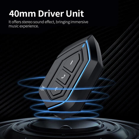 ASUPERMALL Casque De Moto BT 5.0 Headset IP67 Repondre Automatique Impermeable A L'eau Connexion 2 Telephones Reduction Du Bruit 40mm Unite De Pilote Dur, Noir, Micro Dur 6 ASUPERMALL Casque De Moto BT 5.0 Headset IP67 Repondre Automatique Impermeable A L'eau Connexion 2 Telephones Reduction Du Bruit 40mm Unite De Pilote Dur, Noir, Micro Dur – Image 4