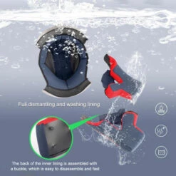 ASUPERMALL Casque De Velo De Rue De Moto De Pleine Face Leger Et Compact De Mode Adulte Approuve Par Le Dot Pour La Protection De Securite De Cyclisme De Course De Moto, Rouge Bleu -Protection auditive et tête Soldes 2022 36916246 3