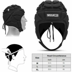 WOSAWE Casque De Gardien De But Reglable Sports Football Football Rugby Casque De Gardien De But Casque De Protection Chapeau Protecteur De Tete, Modele: M - Modele:M -Protection auditive et tête Soldes 2022 36981676 3