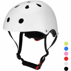 HAPPYSHOPPING Casque De Velo Casque De Securite Multisports Pour Enfants/adolescents/adultes Cyclisme Patinage Skateboard Scooter, Modele: Blanc L (58 - 61cm) - Modele:BlancL (58-61cm)
