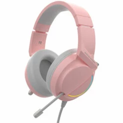 Ajazz Ax365 7.1 Canaux Surround Gaming Headset Antibruit Retractable Mic Casque Ecouteurs Ecouteurs Doux 50 Mm Pilotes Rose