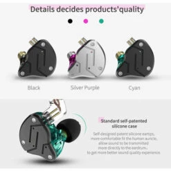 Kz Zsn 3.5Mm Ecouteurs Intra-Auriculaires Avec Microphone Hifi Ecouteurs De Musique Ecouteurs En Metal Ecouteurs En Metal 10Mm 1Dd + 1Ba Pilotes De L'Armature Dynamique Casque De Sport Avec Cable D'Ecouteur De Remplacement Separe, Le Noir -Protection auditive et tête Soldes 2022 37335305 4