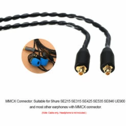 ASUPERMALL 3.5Mm Cables Ecouteurs Cable Remplacement Detachable Cordon Casque Mmcx Connecteur Pour Shure Se215 Se315 Se425 Se535 Se846 Ue900 Casque Noir -Protection auditive et tête Soldes 2022 37347270 5