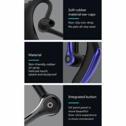 ASUPERMALL F910 Bt 5.0 Ecouteur Business Headset Dual-Mic Ecouteurs Noise Annulation Casque Casque Ecouteur Mains Libres Pour Affaires / Travail / Conduite / Bureau, Bleu -Protection auditive et tête Soldes 2022 37347436 3