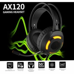 Ajazz AX120 Casque Lumineux 3,5 Mm Audio USB Connecteur 50 Mm Surround Bass Sound Musique Casque Microphone Omnidirectionnel Protege-oreilles Doux Et Respirant Ecouteurs Pour Ordinateur De Bureau Gaming, Modele:Noir -Protection auditive et tête Soldes 2022 37787595 3