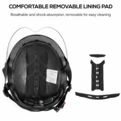 GUB Casque De Velo Avec Lunettes Amovibles Pour Hommes, Femmes, Casque De Velo De Banlieue, Modele: Noir - Modele:Noir -Protection auditive et tête Soldes 2022 38687270 4