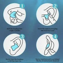 BETTERLIFE Bouchon D'Oreille, 6 Paires Boule Quies En Silicone Quies Moulables, Réutilisables Pour Sommeil Suppression Du Bruit Dormir Natation Ronflement (Bleu) -Protection auditive et tête Soldes 2022 39689771 5