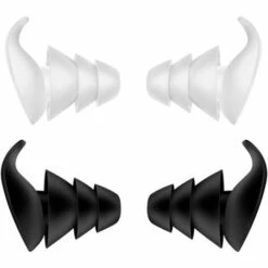 TRIOMPHE Bouchons DOreille De Protection Auditive, 2 Paires De Bouchons DOreille Insonorisés, Super Performance Anti-Bruit, Convient Pour Dormir, Ronfler, Voyager, Travailler, Sons Bruyants(Noir+blanc)