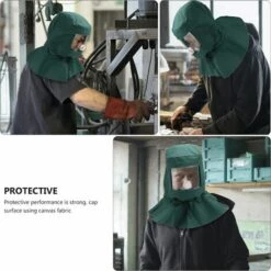 BETTERLIFE Capuchon De Capot De Sablage Casque De Sablage Abrasif Bonnet De Châle Capot Anti-Poussière Outil De Protection Anti-Vent Pour La Pulvérisation à L'arc De Sablage (Vert Foncé) -Protection auditive et tête Soldes 2022 39914938 3
