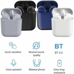 ASUPERMALL INPODS 12 VRAI Casque Stereo Sans Fil HD Mini Smart Bluetooth Smart Bluetooth 5.0 + Casque D'oreille ATR Avec Micro Pick-up Assouplissement Automatique Earbudes Mains Libres Pour IOS Android, Blanc -Protection auditive et tête Soldes 2022 40265304 3