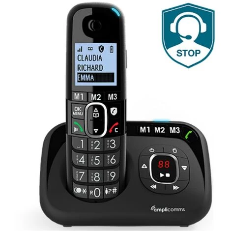 Téléphones Fixes DUO Répondeur Amplicomms 1582 - Noir 7 Téléphones Fixes DUO Répondeur Amplicomms 1582 - Noir – Image 5