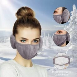 TANABATA 2-en-1 Cache-Oreilles Doux Confortable Respirant Coupe Fournitures D'hiver Pour Hommes Femmes Enfants -Protection auditive et tête Soldes 2022 41581057 3