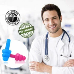 DEVENIRRICHE 5 Paires De Bouchons D'oreilles De Natation En Silicone Antibruit Bouchons D'oreilles Réutilisables Et étanches Avec étui Pour Nager Et Dormir -Protection auditive et tête Soldes 2022 41659018 3