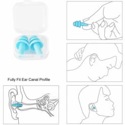 DEVENIRRICHE 5 Paires De Bouchons D'oreilles De Natation En Silicone Antibruit Bouchons D'oreilles Réutilisables Et étanches Avec étui Pour Nager Et Dormir -Protection auditive et tête Soldes 2022 41659018 4