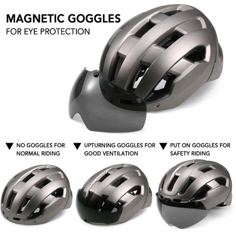 HAPPYSHOPPING Casque De Cyclisme Respirant Avec Lunettes Magnetiques Pour Feu Arriere Femmes Hommes Casque De Securite Leger Casque De Velo, Modele: Rose - Modele:Rose 7 HAPPYSHOPPING Casque De Cyclisme Respirant Avec Lunettes Magnetiques Pour Feu Arriere Femmes Hommes Casque De Securite Leger Casque De Velo, Modele: Rose - Modele:Rose – Image 5