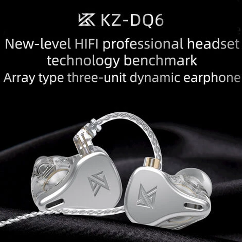 Kz Dq6 3.5Mm Casque D'Oreille Intra-Auriculaire 3Dd Dynamique Hifi Musique Hifi Casque De Sport 2Pin Cable Detachable, Gris, Sans Micro 5 Kz Dq6 3.5Mm Casque D'Oreille Intra-Auriculaire 3Dd Dynamique Hifi Musique Hifi Casque De Sport 2Pin Cable Detachable, Gris, Sans Micro – Image 3