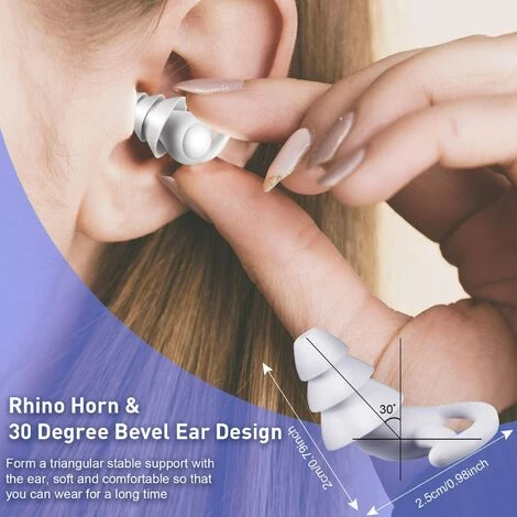 PERLE RARE Bouchons D'oreilles Soft Sleep Bouchons D'oreilles Réutilisables En Silicone Antibruit Bouchons D'oreilles Antibruit à Trois Couches 4 PERLE RARE Bouchons D'oreilles Soft Sleep Bouchons D'oreilles Réutilisables En Silicone Antibruit Bouchons D'oreilles Antibruit à Trois Couches – Image 2