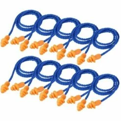 BRIDAY 20 Paires Bouchons D'oreille Avec Cordon Réutilisables Bouchons D'oreille En Silicone Du Sommeil Bouchons(Bleu) -Protection auditive et tête Soldes 2022 44928849 5