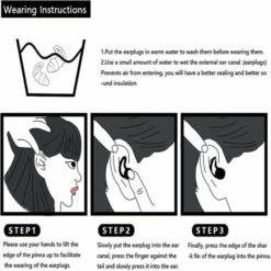 TINOR Bouchons D'Oreille Pour Dormir,Bouchon D'oreille Anti Bruit En Silicone,Bouchon Doux D'oreille Imperméables ,Protection Auditive Bouchons D'Oreille,pour Ronfler,Voyager, Étudier (Blanche) -Protection auditive et tête Soldes 2022 45810046 3