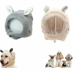 Kueatily 2 Couvre-oreilles Pour Chien De Protection Contre Le Bruit (gris + + Beige)