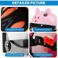 TANABATA Vélo Enfant Casque. Pour Vélos Les Planches à Roulettes Le Patinage à Roulettes Équipé D'une Écharpe Chaude Et D'un Pare-Soleil De Protection Du Visage -Protection auditive et tête Soldes 2022 47276024 4