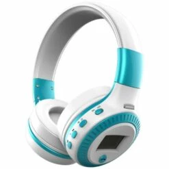 Casque Bluetooth Sans Fil Monté Sur La Tête, Casque De Jeu Pour Téléphone Portable Pour Ordinateur à Carte(Blanc Et Bleu),HANBING