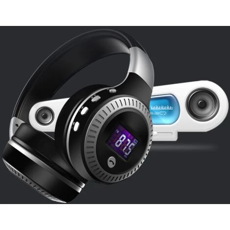 Casque Bluetooth Sans Fil Monté Sur La Tête, Casque De Jeu Pour Téléphone Portable Pour Ordinateur à Carte(Blanc Et Bleu),HANBING 4 Casque Bluetooth Sans Fil Monté Sur La Tête, Casque De Jeu Pour Téléphone Portable Pour Ordinateur à Carte(Blanc Et Bleu),HANBING – Image 2