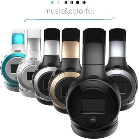 Casque Bluetooth Sans Fil Monté Sur La Tête, Casque De Jeu Pour Téléphone Portable Pour Ordinateur à Carte(Blanc Et Bleu),HANBING 6 Casque Bluetooth Sans Fil Monté Sur La Tête, Casque De Jeu Pour Téléphone Portable Pour Ordinateur à Carte(Blanc Et Bleu),HANBING – Image 4