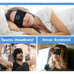 GUAZHUNIFR Bandeau Bluetooth Cadeau Homme - Cadeau Homme Original Bandeau Écouteur De Musique Masque De Nuit, Idee Cadeau Femme Bandeau Bluetooth Dormir Masque Yeux, Guazhuni -Protection auditive et tête Soldes 2022 47740728 5