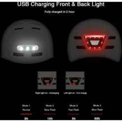 TINOR Casque De Vélo Avec Lumière LED Casque Trottinette Electrique Blanc (58-61cm) 9 TINOR Casque De Vélo Avec Lumière LED Casque Trottinette Electrique Blanc (58-61cm) -Protection auditive et tête Soldes 2022 48409395 3