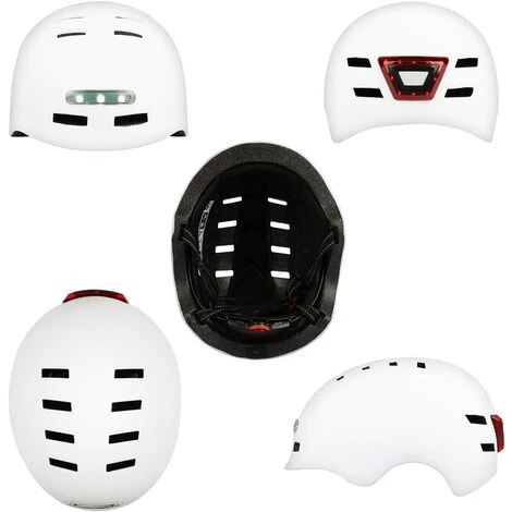 TINOR Casque De Vélo Avec Lumière LED Casque Trottinette Electrique Blanc (58-61cm) 6 TINOR Casque De Vélo Avec Lumière LED Casque Trottinette Electrique Blanc (58-61cm) – Image 4