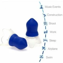 Betterlife 4 Paire De Bouchons D'oreilles Réutilisables En Silicone Souple Et Malléable - Étanche - Réduction Du Bruit - Pour Dormir, Nager, Voyager（M） -Protection auditive et tête Soldes 2022 48585494 4