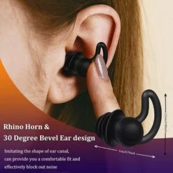 Bouchons D'Oreille Ultra Confortables Antibruit Pour Sommeil Bouchons D'Oreille De Réduction De Bruit En Silicone Pour Sommeil Ronflement Course Tir Voyages Concerts 2 Pièces (Noir)，Irisfr -Protection auditive et tête Soldes 2022 51217998 3