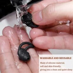 Bouchons D'Oreille Ultra Confortables Antibruit Pour Sommeil Bouchons D'Oreille De Réduction De Bruit En Silicone Pour Sommeil Ronflement Course Tir Voyages Concerts 2 Pièces (Noir)，Irisfr -Protection auditive et tête Soldes 2022 51217998 4