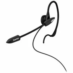 Hama In-Ear-Headset Téléphone Oreillette Filaire Mono Noir Volume Réglable, Mise En Sourdine Du Microphone