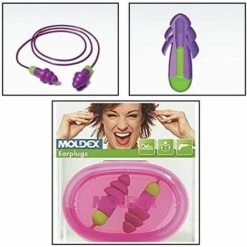 KARTOKNER 5 Paires Bouchons D'oreille Lavables Avec Lamelles à Coussins D'air Et Boîte De Rangement Idéal Pour Les Femmes (Violet) -Protection auditive et tête Soldes 2022 51452436 2