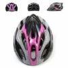 ZHUOXUAN Casque Velo Homme Femme VTT Casque De Vélo De Montagne Avec Visière Capuchon De Protection Solaire Amovible Et LED Léger Casques Velo Pour Adultes 57-61 Cm Rose.