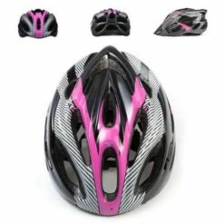 ZHUOXUAN Casque Velo Homme Femme VTT Casque De Vélo De Montagne Avec Visière Capuchon De Protection Solaire Amovible Et LED Léger Casques Velo Pour Adultes 57-61 Cm Rose.