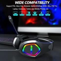 ZHUOXUAN Casque De Jeu Avec Microphone Casque Avec Microphone Antibruit, Lumière RVB, Son Casque De Jeu -Protection auditive et tête Soldes 2022 51457757 4