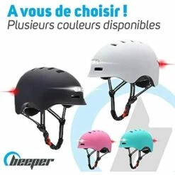 Kartokner - Casque Vélo, Trottinette Avec Feux Avant Et Arrière Intégrés ME135 -Protection auditive et tête Soldes 2022 53099867 3