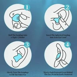 TANABATA Bouchon D'Oreille, 6 Paires Boule Quies En Silicone Quies Moulables, Réutilisables Pour Sommeil Suppression Du Bruit Dormir Natation Ronflement (Bleu) -Protection auditive et tête Soldes 2022 53925864 5