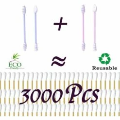 TANABATA 4 Morceaux De Cotons-tiges En Silicone Réutilisables, Cotons-tiges Lavables, Soins Des Oreilles, Nettoyage, Maquillage Et Démaquillant，Protection Environnementale -Protection auditive et tête Soldes 2022 53925874 4