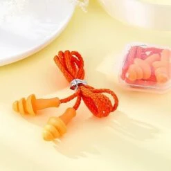 TANABATA 6 Paires Bouchons D'oreille Avec Cordon Réutilisables Bouchons D'oreille En Silicone Du Sommeil Bouchons D'oreille Suppression Du Bruit De Bouchons Pour La Protection Auditive 35dB -Protection auditive et tête Soldes 2022 53926681 5